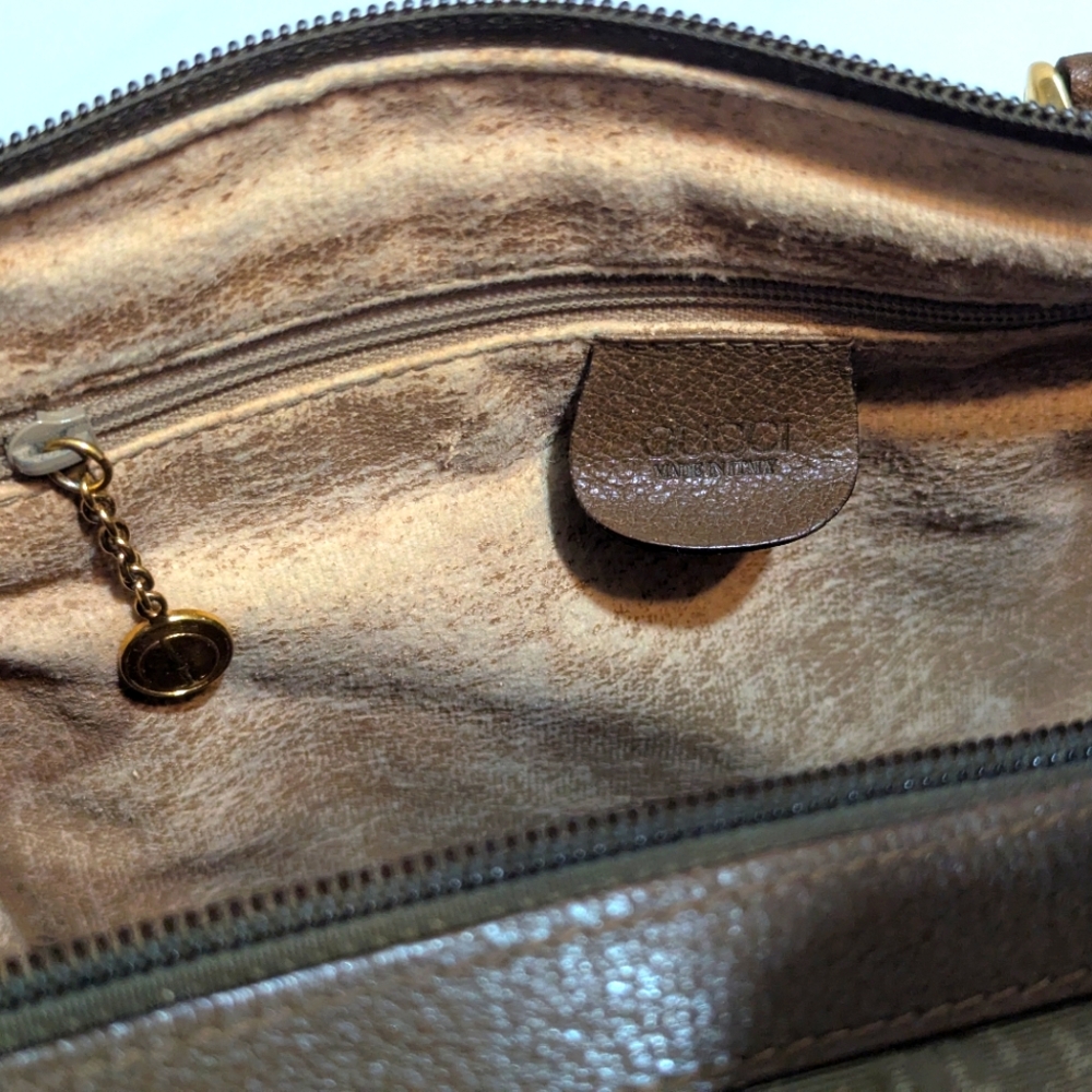 Gucci Brown and Tan Satchel - Authentic and Vintage - Picture 6 of 12